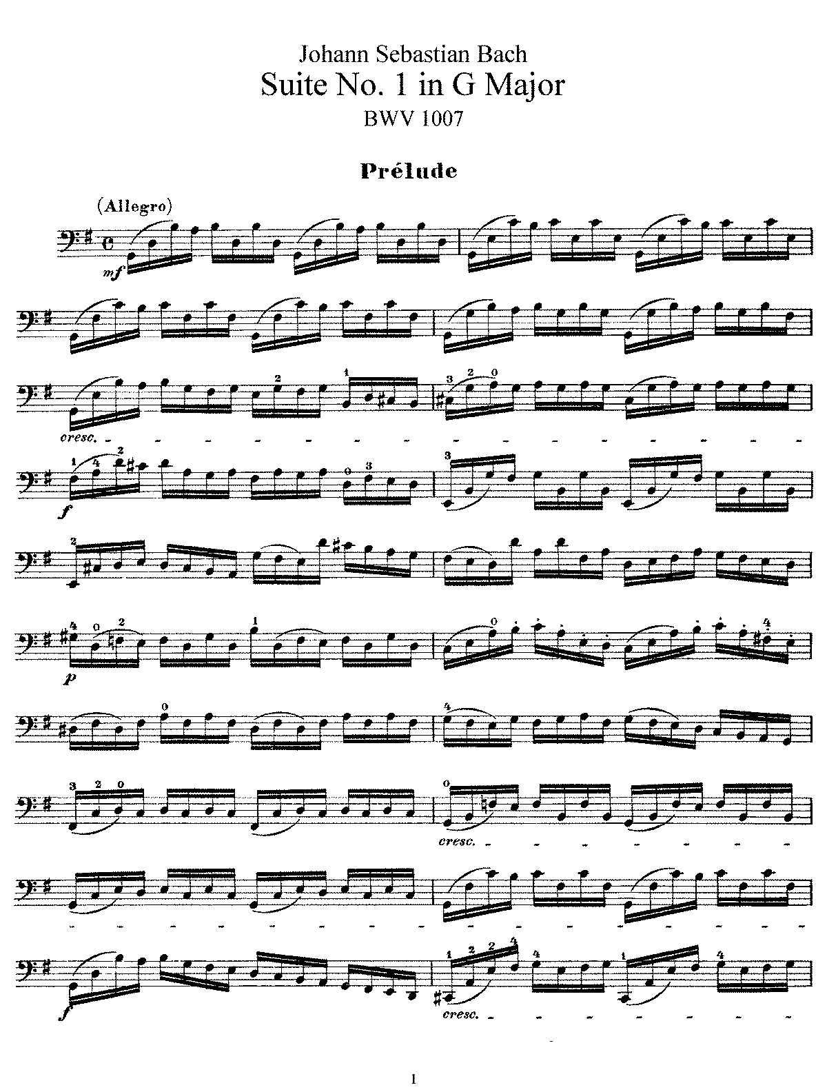 bach cello prelude